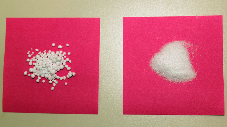 calcium chloride grain size